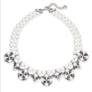 New Charter Club silver-tone  pearl, crystal necklace Christmas gift birthday 💰
